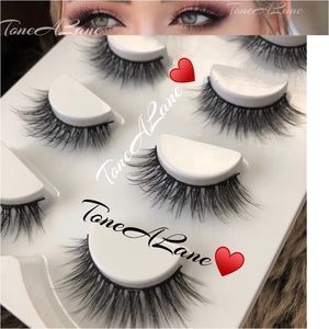 4 Pairs False Eyelashes Lashes Mink Fluffy Lashes